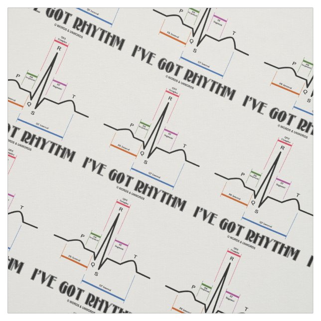 I've Got Rhythm ECG EKG Electrocardiogram Fabric (Swatch)