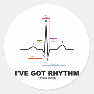 I've Got Rhythm (ECG - EKG Heart Beat) Classic Round Sticker