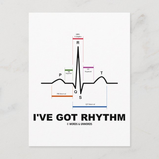 I've Got Rhythm (ECG - EKG Heart Beat) Postcard (Front)