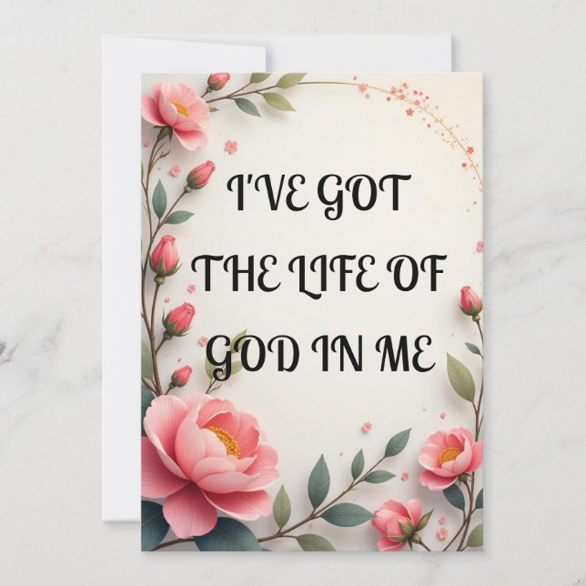 I've Got The Life of God In Me Holiday Card (Front)