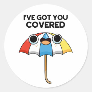 I've Got You Covered Funny Umbrella Pun  Classic Round Sticker