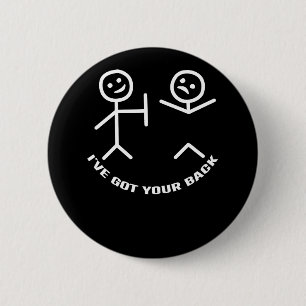 I've Got Your Back Halloween Skeleton Skull 6 Cm Round Badge