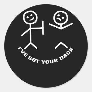 I've Got Your Back Halloween Skeleton Skull  Classic Round Sticker