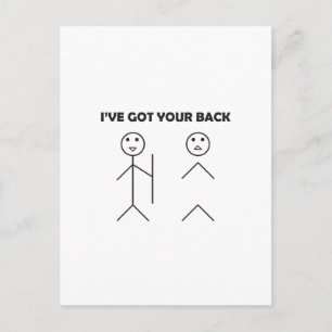 I've got your back - Stick figure Postcard