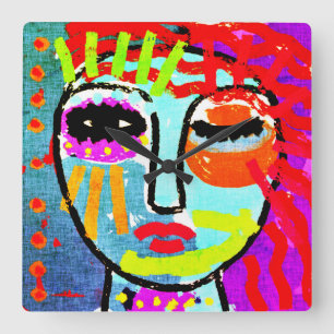 I've Had Enough Original Abstract Art Square Wall Clock