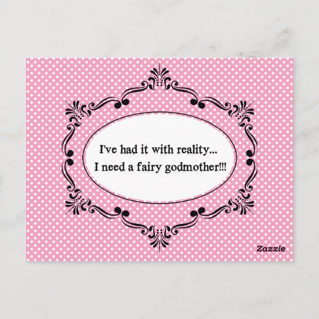 I've Had It With Reality Postcard (Back)