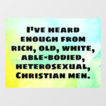 I've heard enough from old white men (dark text) d