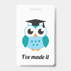 Ive made it cute wise owl ID badge
