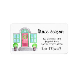 I've Moved! Christmas home Label