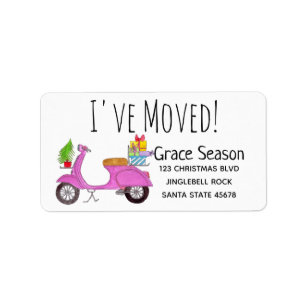 I've Moved Christmas Scooter label
