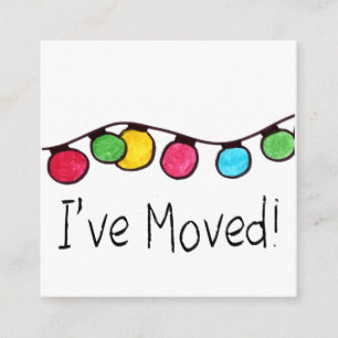 I've Moved Christmas Tree Lights Enclosure Card