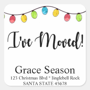 I've Moved Christmas Tree Lights Envelope seal