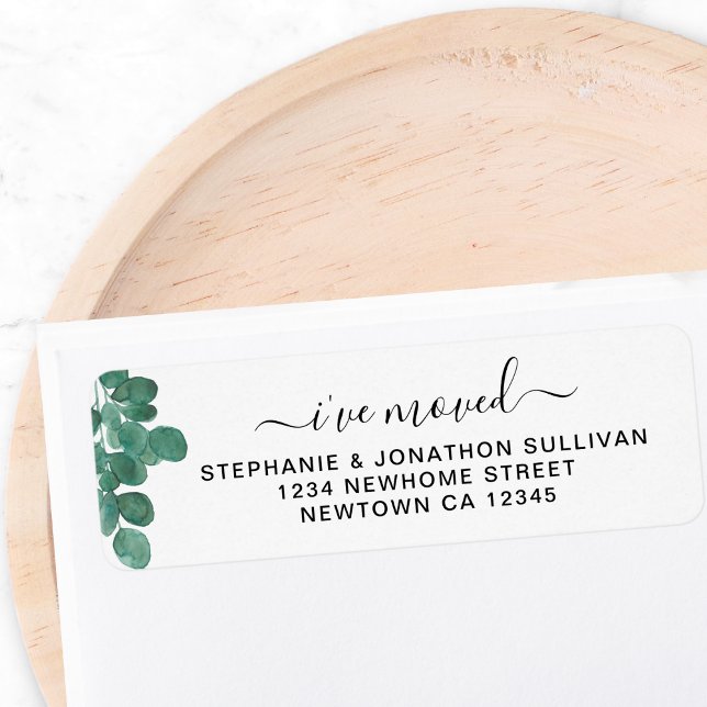I've Moved Eucalyptus Return Address  Label (Creator Uploaded)