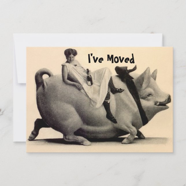 I've Moved farm country ranch Vintage announcement (Front)