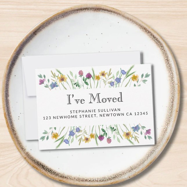 I've Moved Floral Moving Announcement Mini Card (Creator Uploaded)