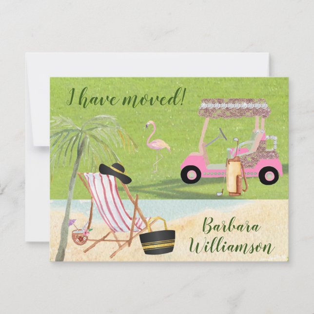 I've Moved Golf Beach Budget FLAT Move    Announcement (Front)