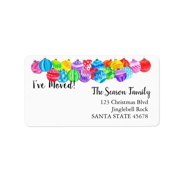 I've Moved handpainted watercolor  label (Front)