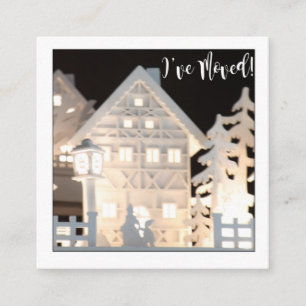 I've Moved Illuminated Christmas Houses Enclosure Card