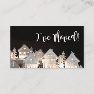 I've Moved  Illuminated Christmas Houses Enclosure Card