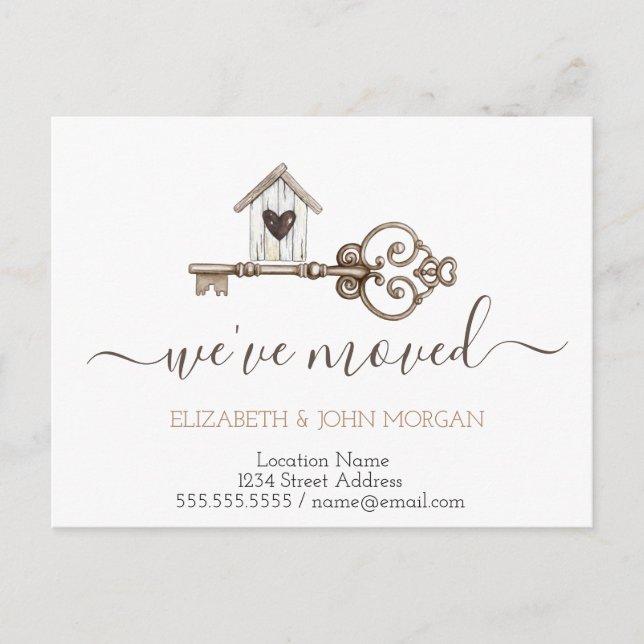 I've Moved Key Wood House New Address Announcement Postcard (Front)