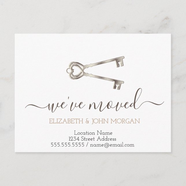 I've Moved Keys New Address Announcement Postcard (Front)