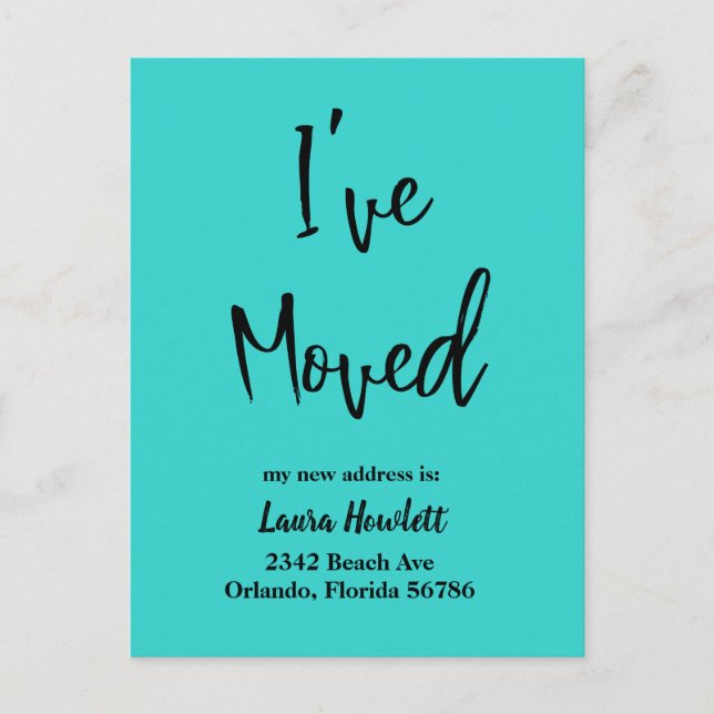 I've Moved Moving Announcement Modern Script (Front)