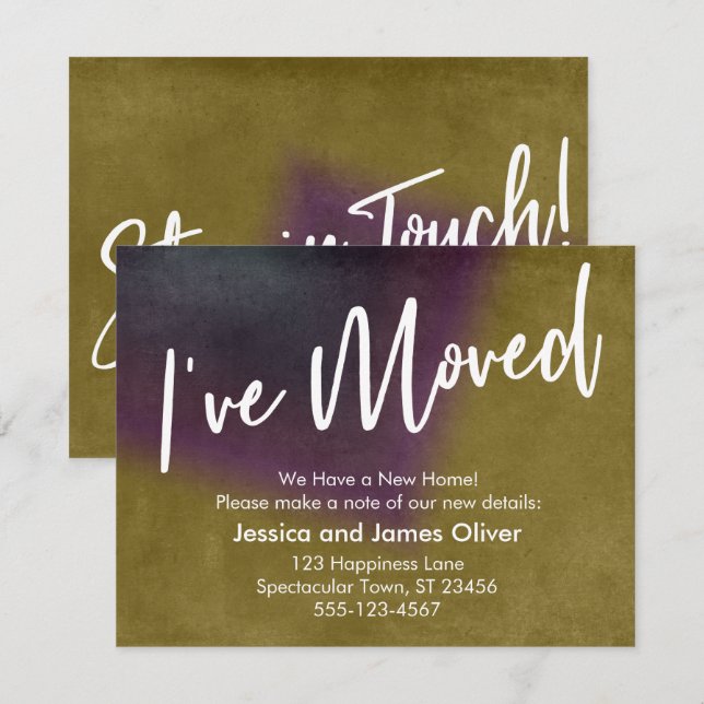 I've Moved Multicolored Grunge Announcement (Front/Back)