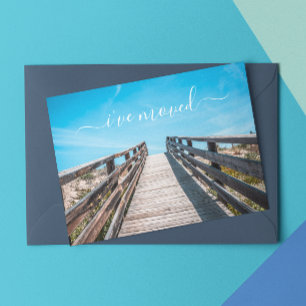 I've Moved New Address Announcement Beach Ocean