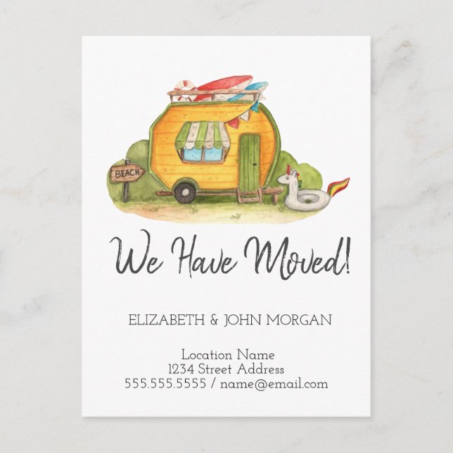 I've Moved, New Address, New Home,Camp House Announcement Postcard (Front)