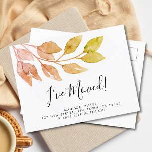 I've Moved New Home Fall Moving Announcement Postcard