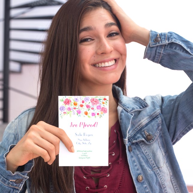 I've Moved Watercolor Roses Announcement (Creator Uploaded)