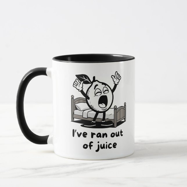 I've Ran Out Of Juice Fun Lemon Pun Mug (Left)