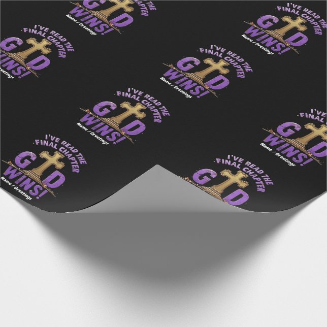 I've Read the Final Chapter—God Wins | Christian-I Wrapping Paper (Corner)