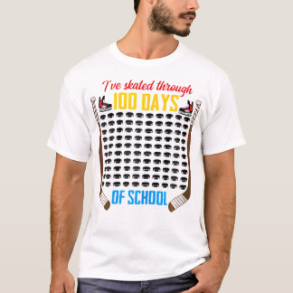 Ive Skated Through 100 Days Of School Hockey Stud T-Shirt
