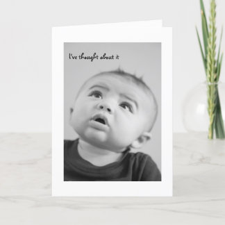 I've thought about it card