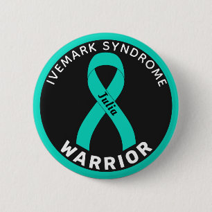 Ivemark Syndrome Warrior Ribbon Black Button