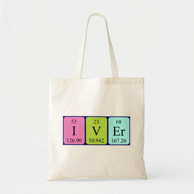 Iver periodic table name tote bag (Front)