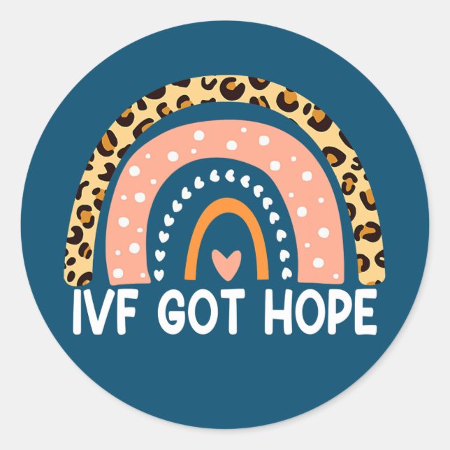 IVF Got Hope Inspiration Rainbow IVF Mum Classic Round Sticker (Front)