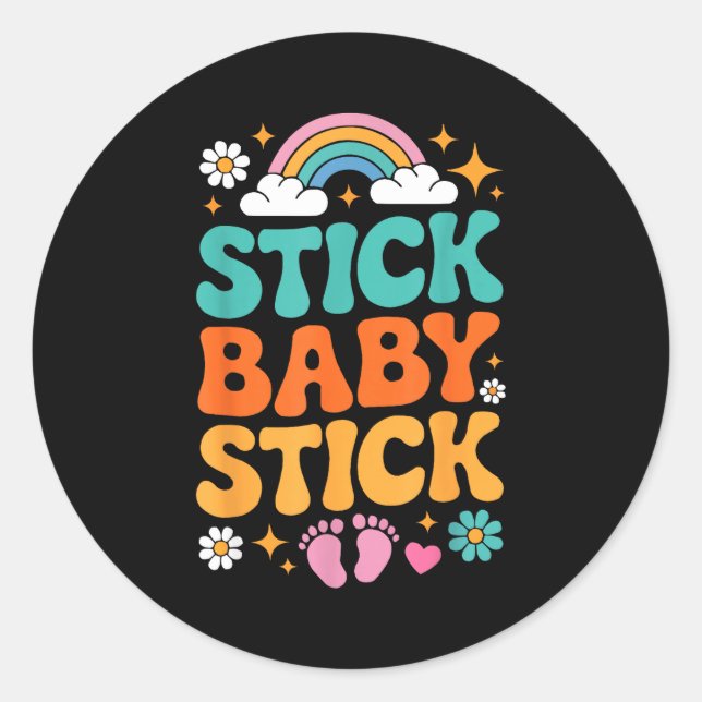 Ivf in vitro fertilisation transfer day fertility classic round sticker (Front)