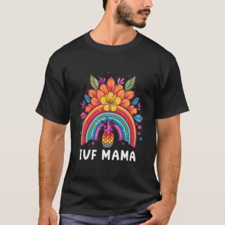 Ivf Mama Eapple Rainbow Ivf Mum Fertility Surrogat T-Shirt
