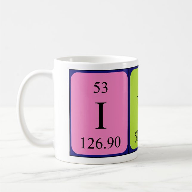 Ivi periodic table name mug (Left)