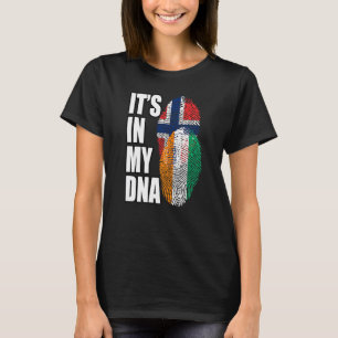 Ivorian And Norwegian Mix DNA Flag Heritage T-Shirt