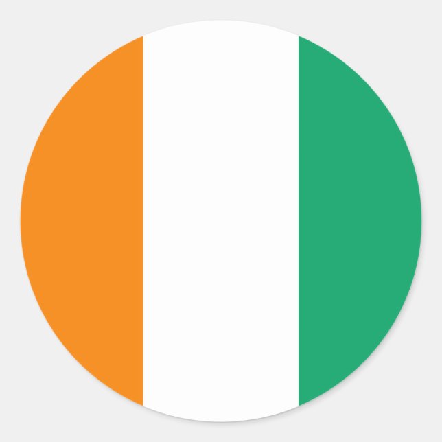 Ivorian Flag, Flag of Côte d'Ivoire Classic Round Sticker (Front)
