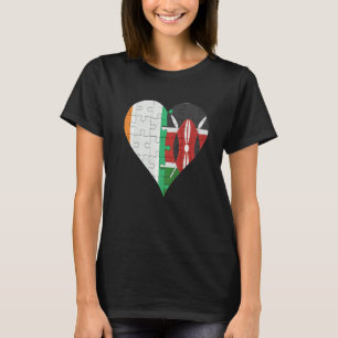 Ivorian Kenyan Flag Heart T-Shirt