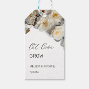 Ivory 3D Roses Wedding Thank You Gift Tags