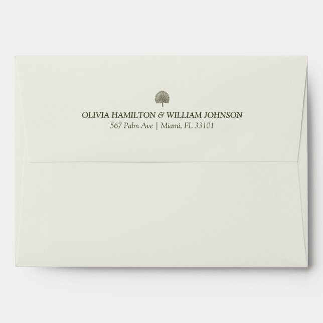 Ivory 5x7 Minimalist Wedding Envelope (Back (Top Flap))