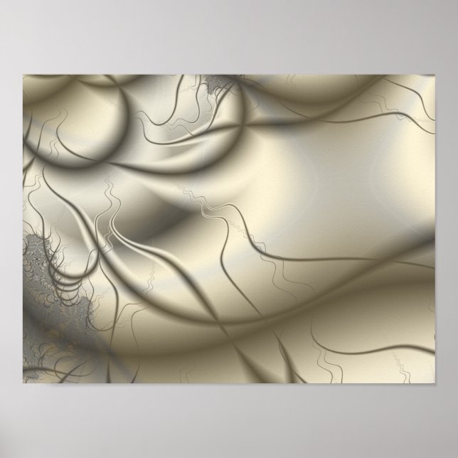 Ivory Abstract Art Poster (Front)