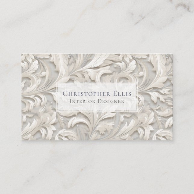 Ivory Acanthus Business Card (Front)