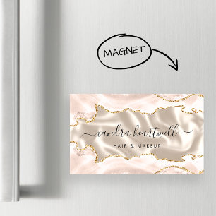 Ivory Agate Gold Glitter Luxury Magnetic Business Card