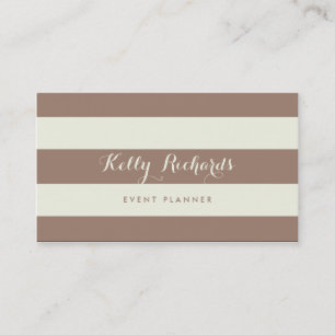 Ivory and Beaver Stripes Pattern Business Card